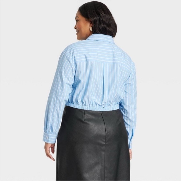 NWT Cropped button down long sleeve women’s shirt size 1X - Picture 2 of 12